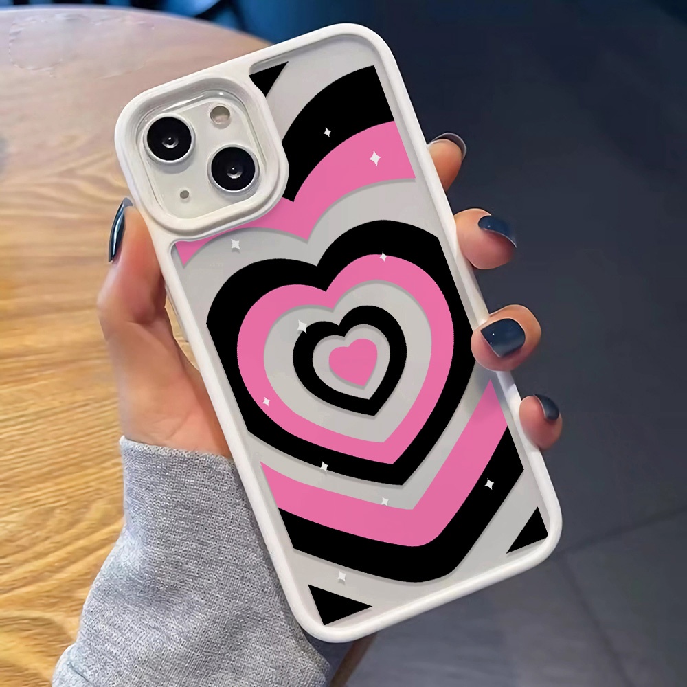 Ốp Điện Thoại Nhựa Acrylic Cứng Trong Suốt In Hình Trái Tim Đáng Yêu Cho iphone 14promax 11 13 12 7Plus 8 X XS Max