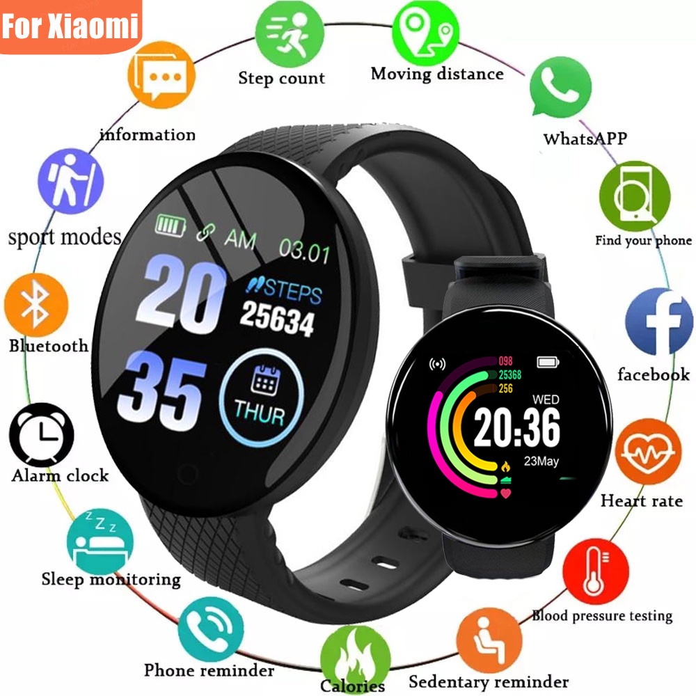 Đồng Hồ Thông Minh D18 Chống Thấm Nước Hỗ Trợ Theo Dõi Sức Khỏe Cho Android IOS