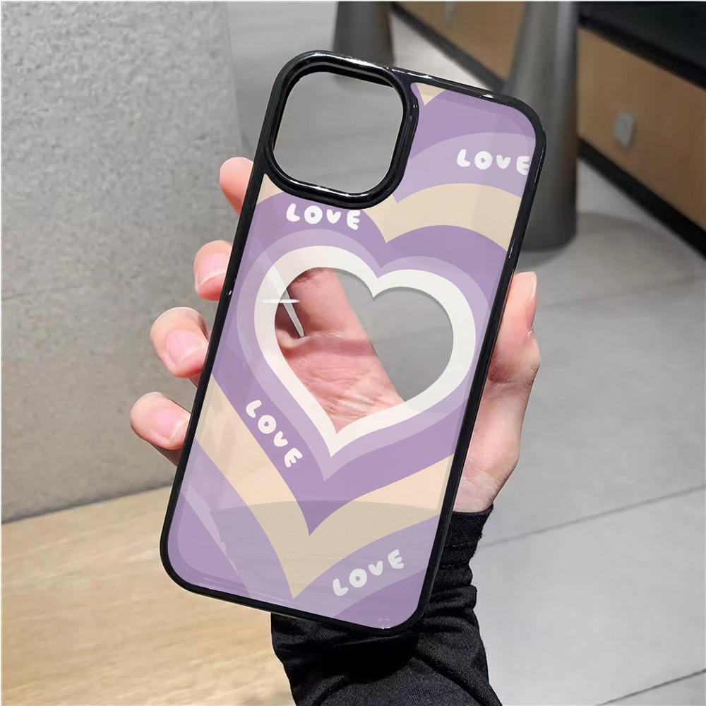 Ốp Điện Thoại Nhựa Acrylic Cứng Trong Suốt In Hình Trái Tim Đáng Yêu Cho iphone 14promax 11 13 12 7Plus 8 X XS Max