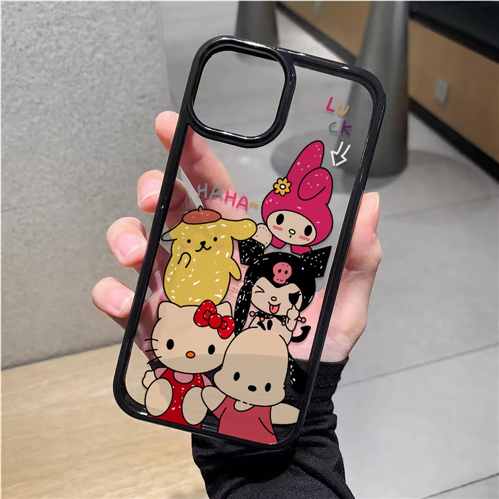 Ốp Điện Thoại Acrylic Cứng Trong Suốt In Hoạt Hình Hello Kitty Cho iphone 14promax 11 13 12 7Plus 8 X XS Max
