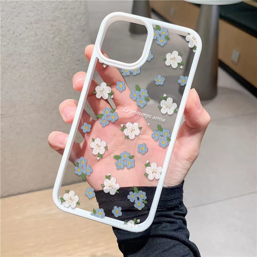 Ốp Điện Thoại Nhựa Acrylic Cứng Trong Suốt In Hình Hoa Đáng Yêu Cho iphone 14promax 11 13 12 7Plus 8 X XS Max