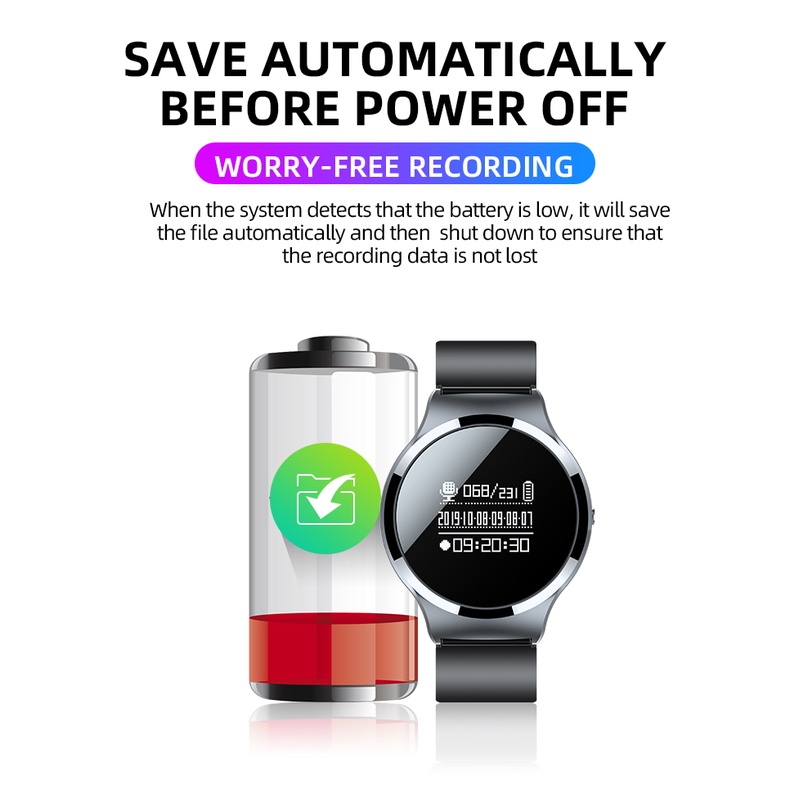 Đồng Hồ Thông Minh Ghi Âm Giọng Nói 3D Màn Hình HD Chống Tiếng Ồn