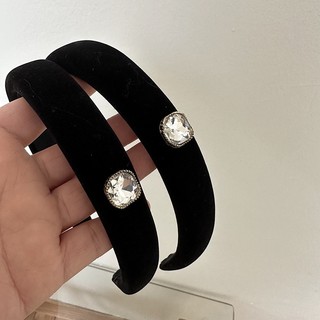 Băng đô cài tóc chất liệu vải nhung đính đá