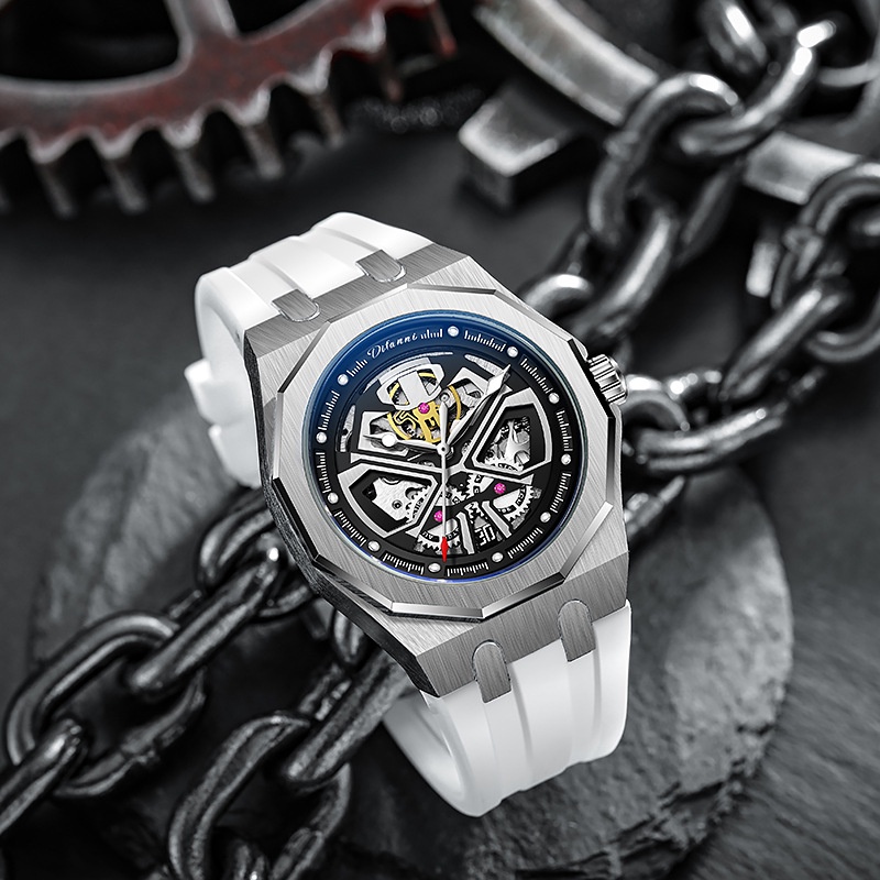 Đồng Hồ Cơ Tự Động Samurai Trắng Đen 100% Chính Hãng Chống Thấm Nước Difanni 6030A Cho Nam