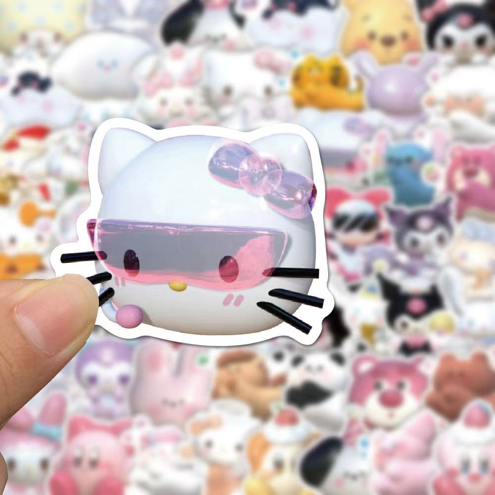 SANRIO Bộ 51 Miếng Dán 3D Hình Cô Gái Anime Kuromi My Melody Dễ Thương Chống Thấm Nước Trang Trí Sổ Tay DIY