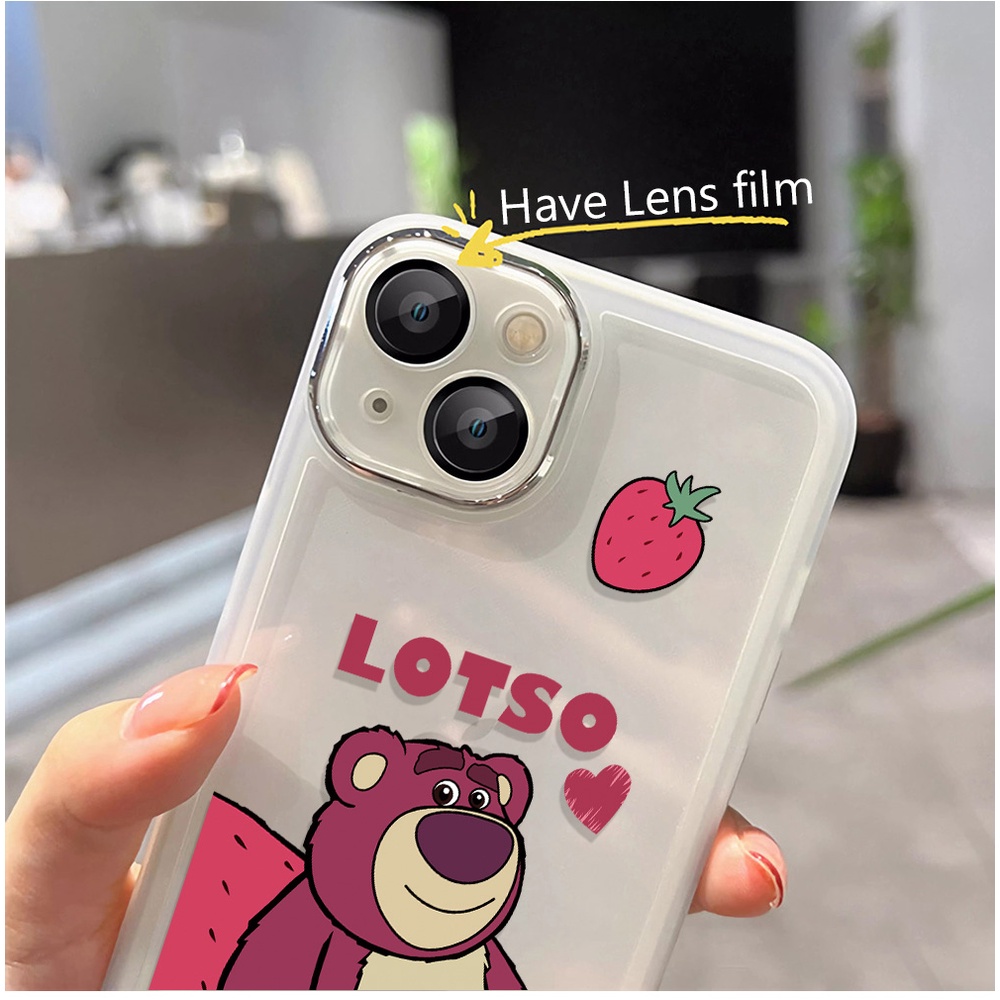 Miếng Dán Bảo Vệ Camera In Hình Gấu Hoạt Hình Bằng Kim Loại Cho iphone 14promax 11 13 12 7Plus X XS Max 7 8