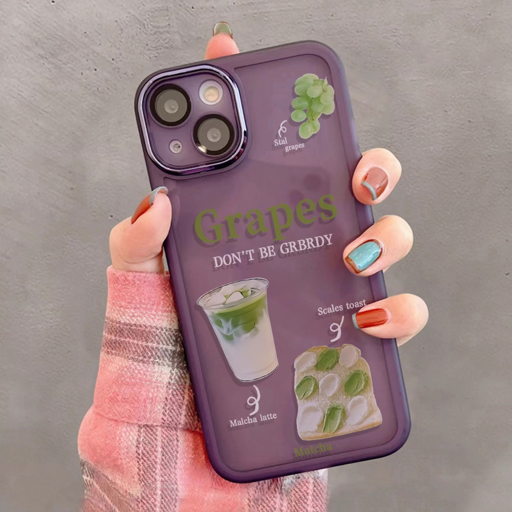 Ốp Điện Thoại Màu Matcha Bằng Kim Loại Bảo Vệ Ống Kính Máy Ảnh Cho iphone 14promax 11 13 12 7Plus X XS Max 7 8