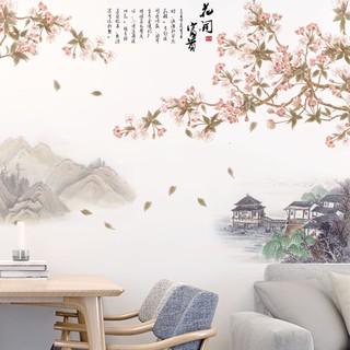 Giấy Dán Tường Họa Tiết Hoa Nở Phong Cách Trung Quốc Trang Trí Phòng Khách
