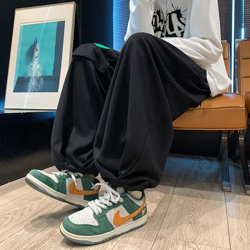 Quần Dài Hip Hop Màu Xanh Lá Dáng Rộng Phong Cách Retro Mỹ Size M-2XL Dễ Phối Đồ Thời Trang Xuân Thu Mới