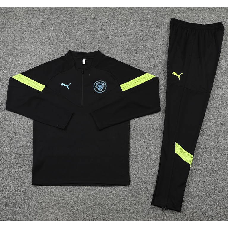 Bộ Đồ Đá Banh Tay Dài Màu Đen Có Khóa Kéo 22 23 Manchester City