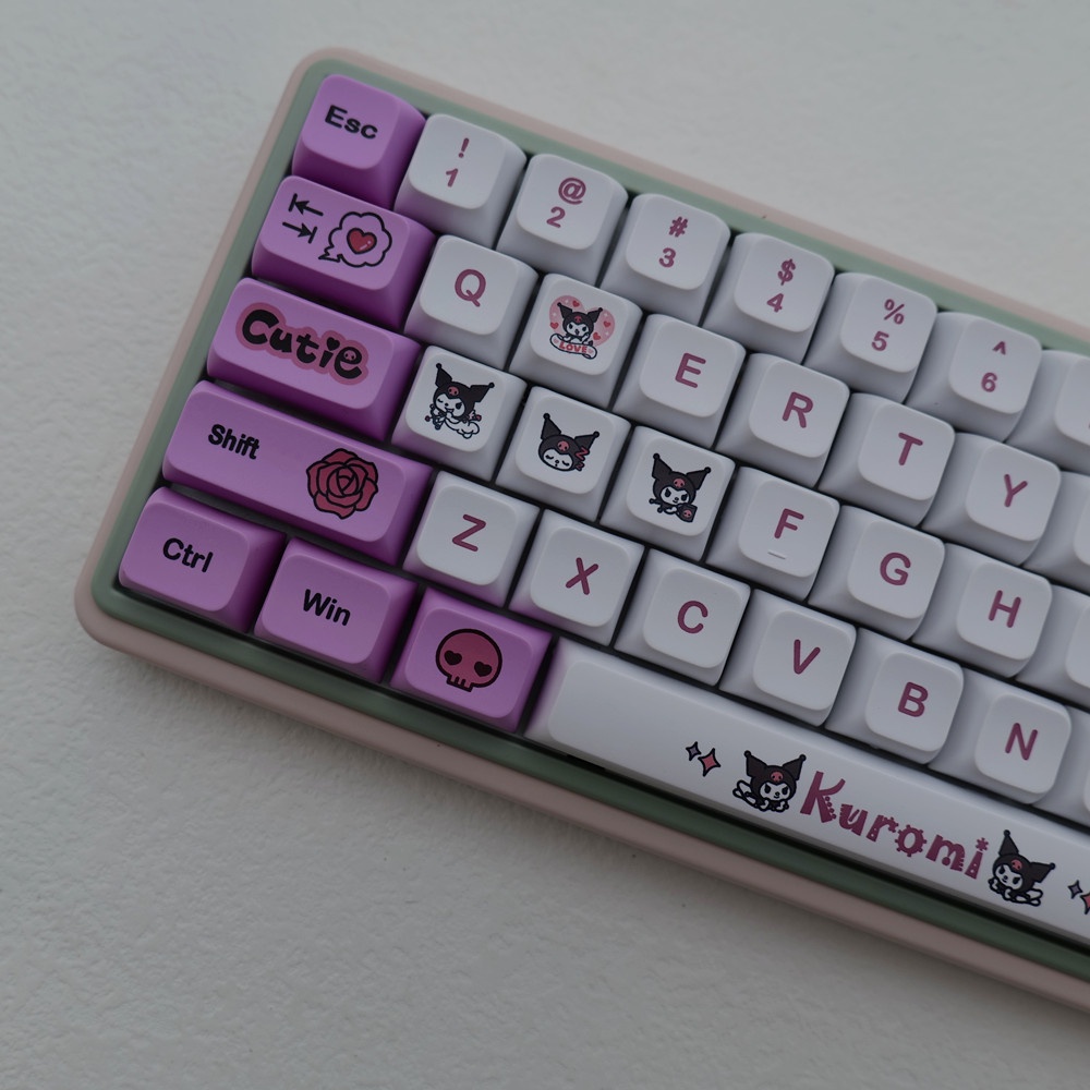Kuromi Keycaps XDA Profile nữ tính Anime PBT Dye Sub Bàn phím cơ học Keycap