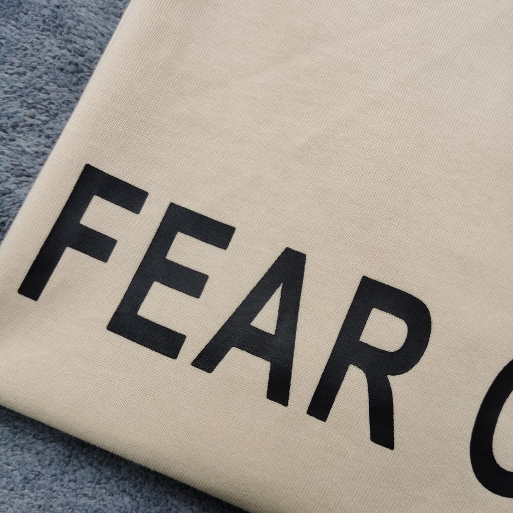 Áo Thun Tay Ngắn Cổ Tròn Thêu Chữ FEAR OF GOD Thời Trang Cho Nam Và Nữ