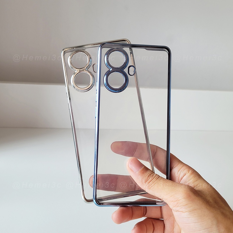 Ốp Điện Thoại TPU Mềm Trong Suốt Viền Mạ Màu Cho Realme 10 Pro Plus 5G