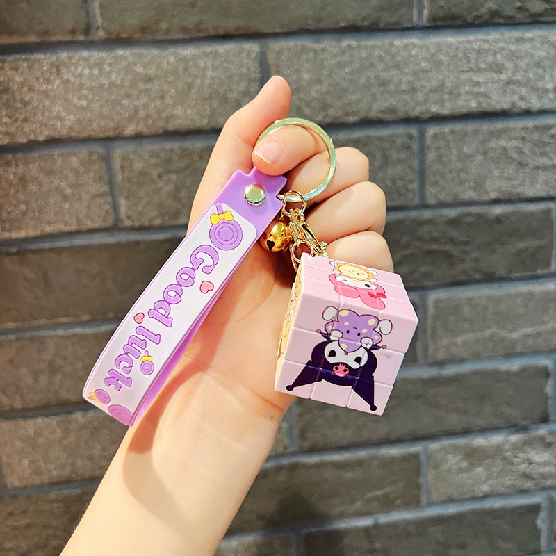 Móc Khóa Hình Khối Rubik Sáng Tạo Dễ Thương Giá Đỡ