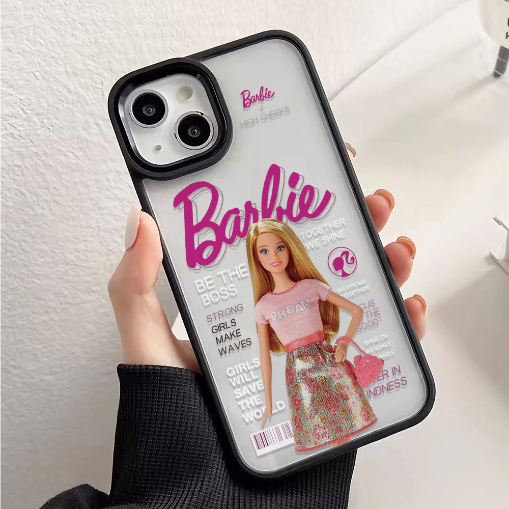Ốp Điện Thoại Nhựa Acrylic Cứng Trong Suốt In Hình Búp Bê Barbie Đáng Yêu Cho iphone 14promax 11 13 12 7Plus 8 X XS Max