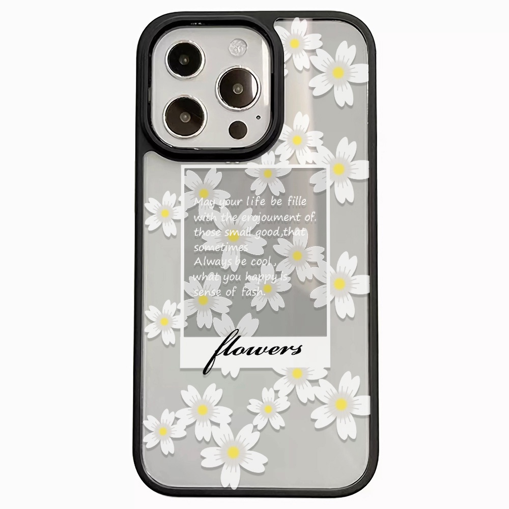 Ốp Điện Thoại Nhựa Acrylic Cứng Trong Suốt In Hình Hoa Trắng Thời Trang Cho iphone 14promax 11 13 12 7Plus 8 X XS Max