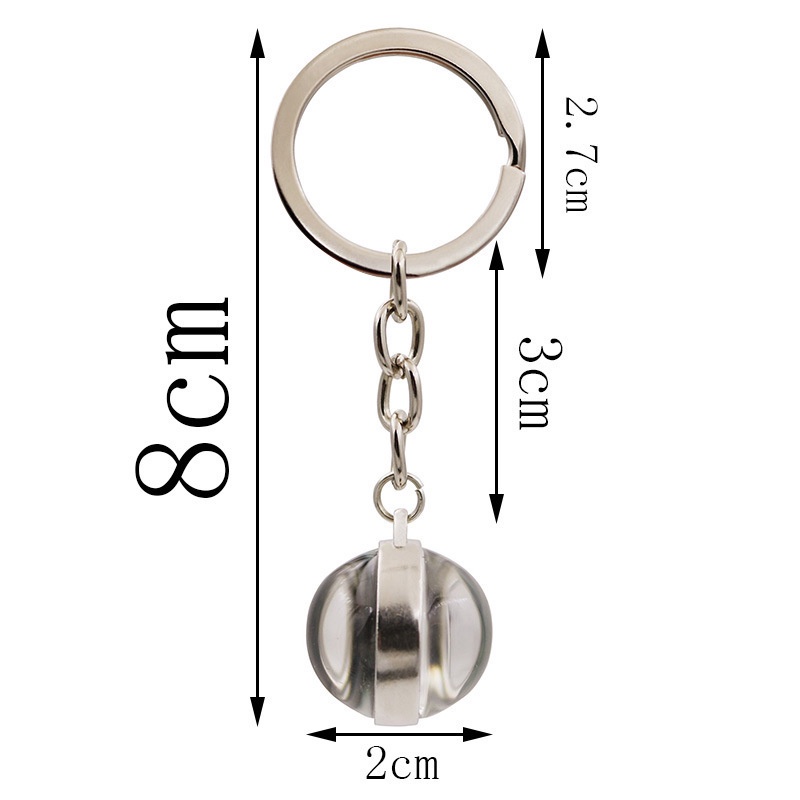 Móc Khóa Quả Cầu Thủy Tinh Cabochon Hai Mặt In Hình Chúa GiêSu