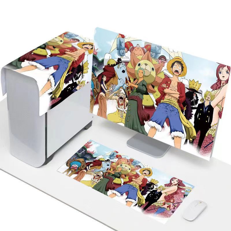 Vua hải tặc Bộ 3 khăn phủ máy tính để bàn tấm che bụi màn hình bàn phím vải tốt đủ  che bụi bàn phím size 17 19 20 22 23 24 25 27 26 31 32 34 inch