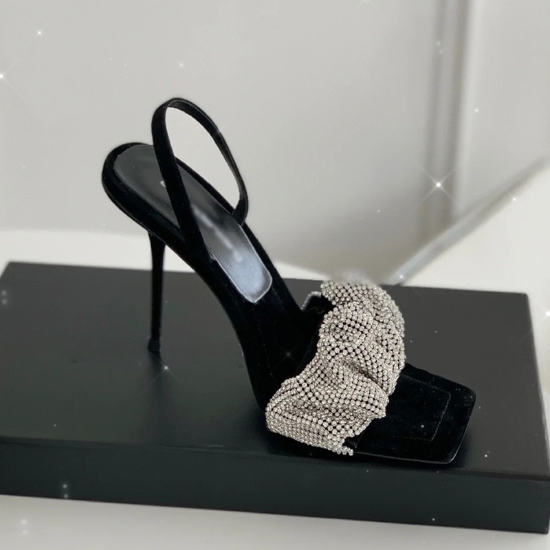 Giày cao gót đế vuông 9 phân nữ sandal cao gót Đế vuông giày dép đế sục nữ mũi nhọn mary jane dép quai hậu nữ