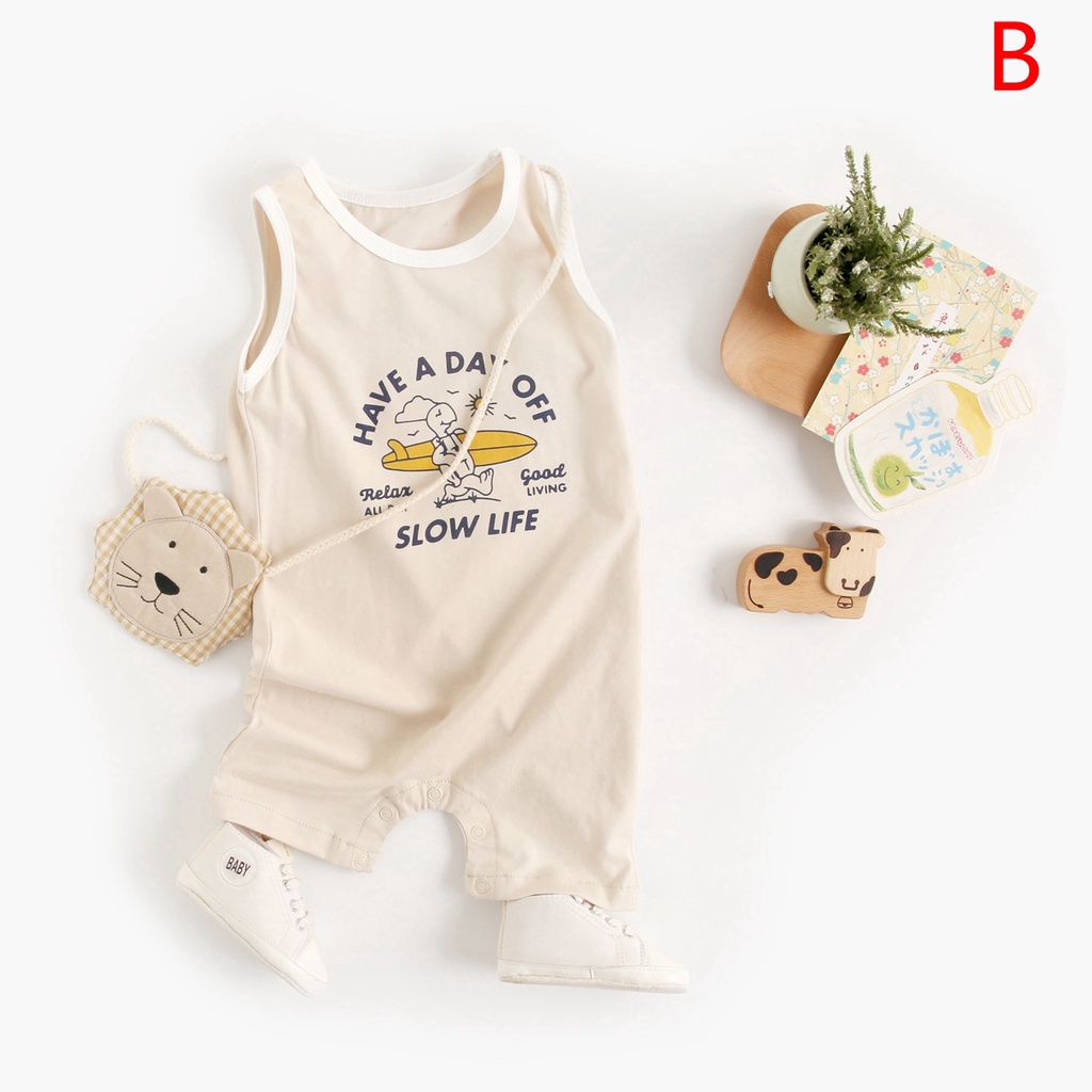 Sanlutoz Bộ Áo Liền Quần Ngắn Tay In Hoạt Hình Thời Trang Mùa Hè Cho Bé Trai