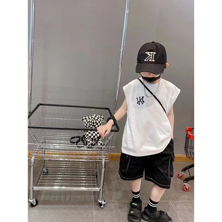 Áo Thun Sát Nách Rộng In Chữ Thời Trang Cho Bé 100% cotton Form 90-150cm