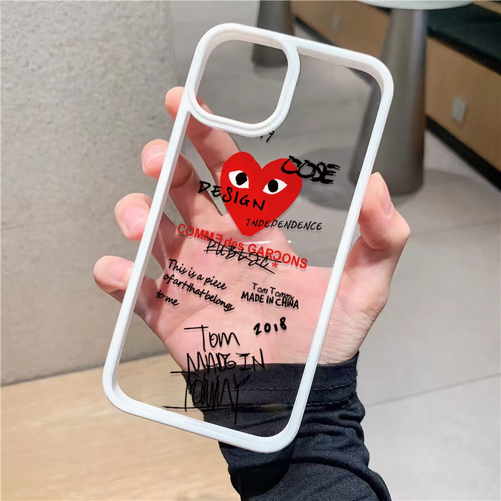 Ốp Điện Thoại Nhựa Acrylic Cứng Trong Suốt In Hình Trái Tim Cho iphone 14promax 11 13 12 7Plus 8 X XS Max