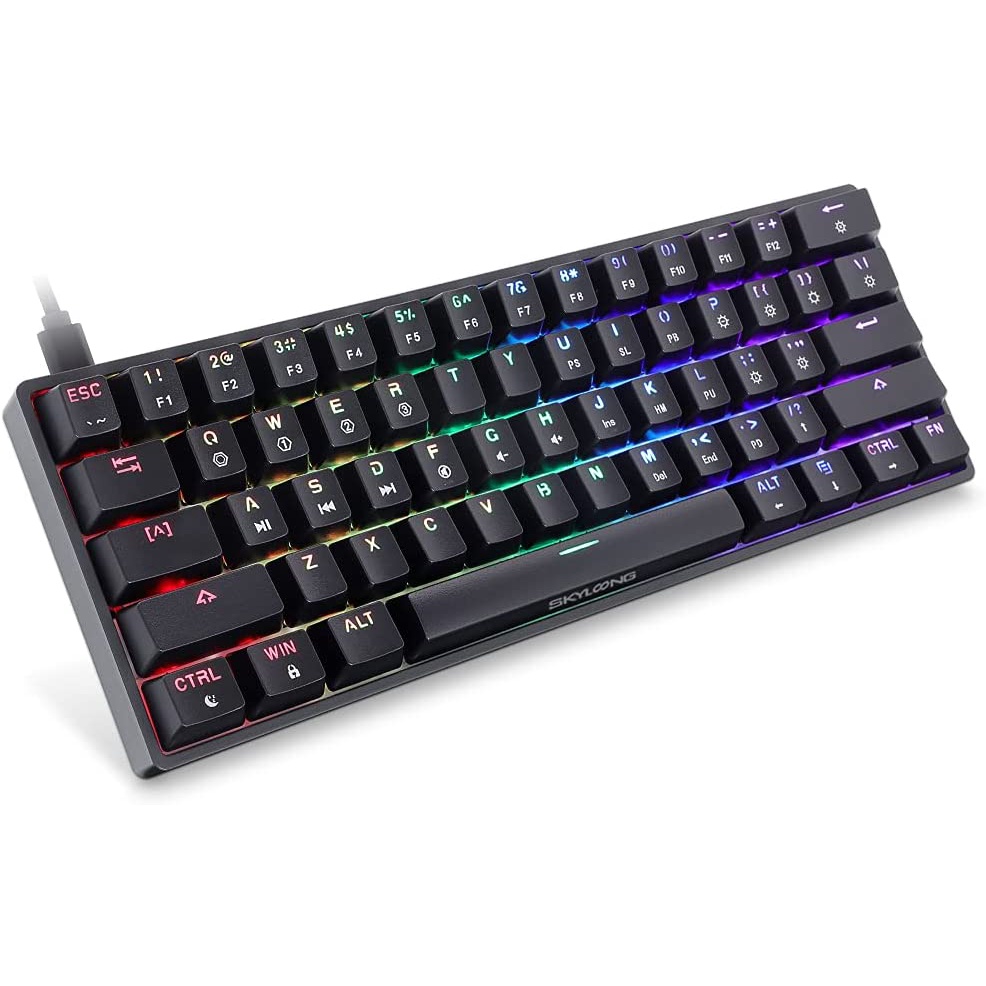 Bàn Phím Cơ Gaming Skylong SK61 60% 61 Phím RGB Có Đèn LED Lập Trình Chuyên Dụng Cho PC / Mac Gamer GK61