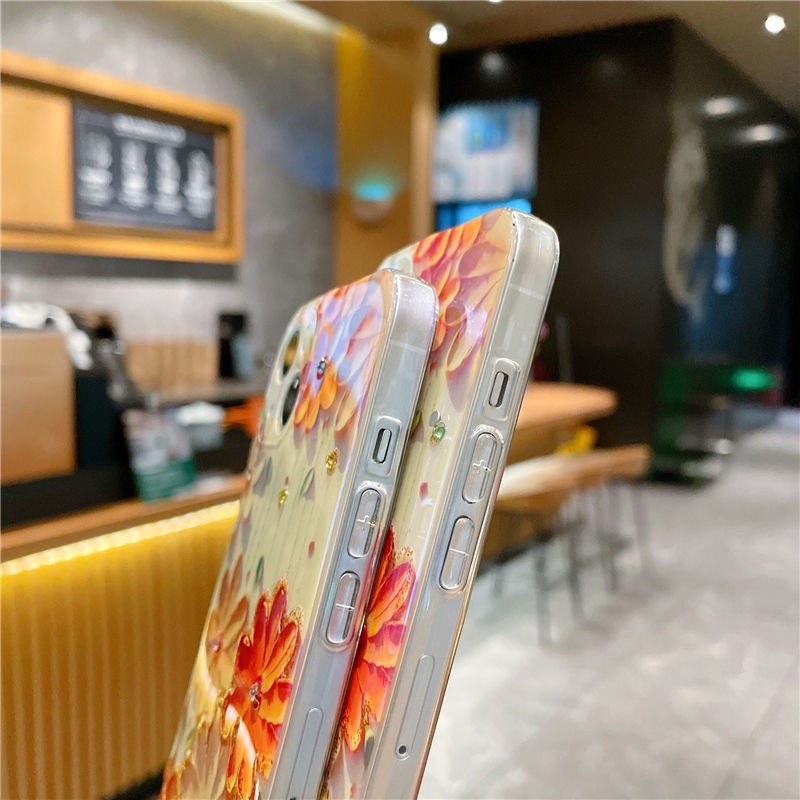 Ins style Oil painting daisy Phone Case compatible for iPhone11 11ProMax 13 13Pro 13ProMax Soft XS X XR 12 12Pro 12ProMax 14 14Pro 14ProMax