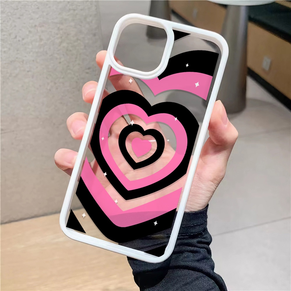 Ốp Điện Thoại Nhựa Acrylic Cứng Trong Suốt In Hình Trái Tim Đáng Yêu Cho iphone 14promax 11 13 12 7Plus 8 X XS Max