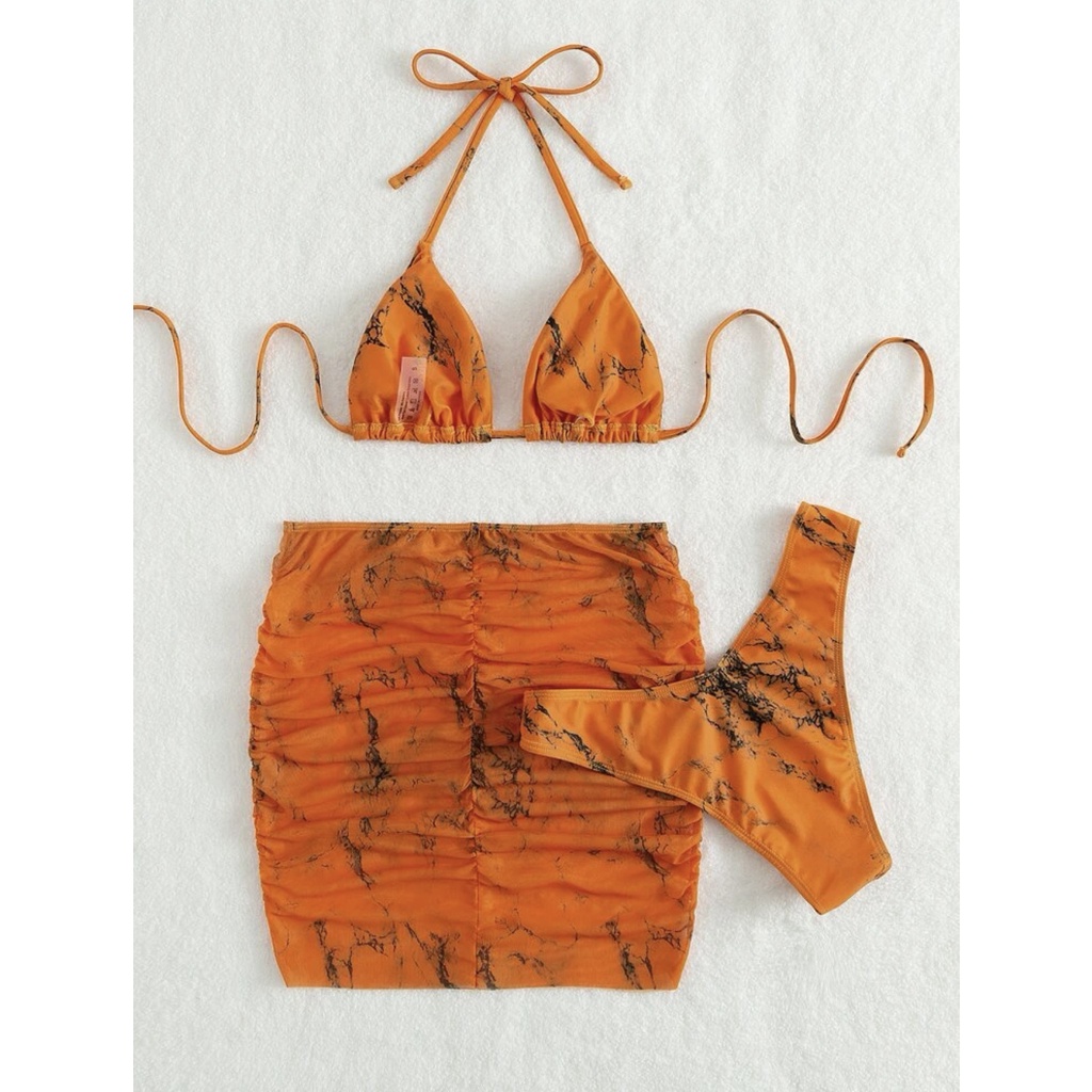 Bikini Ba MảNh In HọA TiếT Đá Hoa