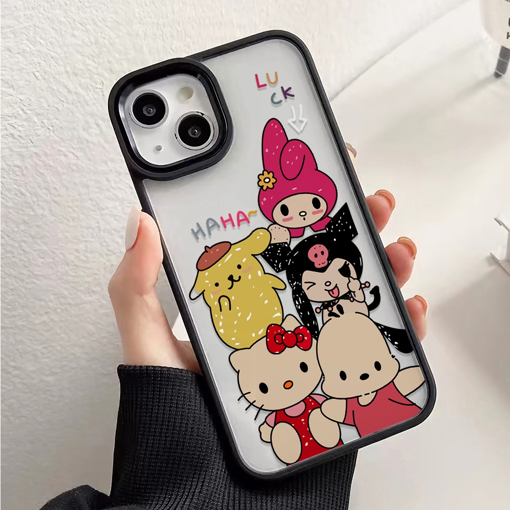 Ốp Điện Thoại Acrylic Cứng Trong Suốt In Hoạt Hình Hello Kitty Cho iphone 14promax 11 13 12 7Plus 8 X XS Max