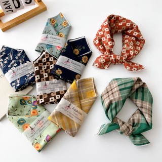 Khăn quàng cổ hình vuông 55 cotton lanh thời trang hàn quốc dễ phối đồ cho nữ