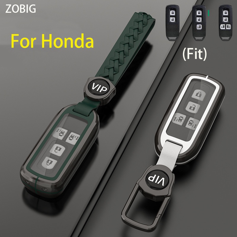 ZOBIG cho Honda Key Fob Cover có móc khóa Hợp kim kẽm Bảo vệ chìa khóa cho Honda N BOX ONE WGN VAN v