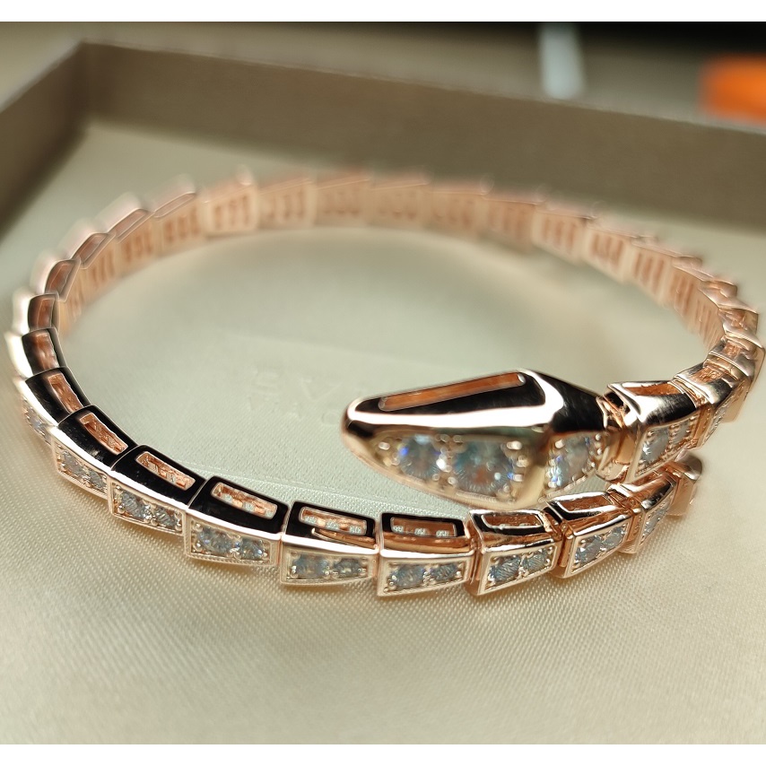 Vòng Đeo Tay Một Cuộn 18Kt Vàng Trắng Mới 2023 Đính Kim Cương Pave