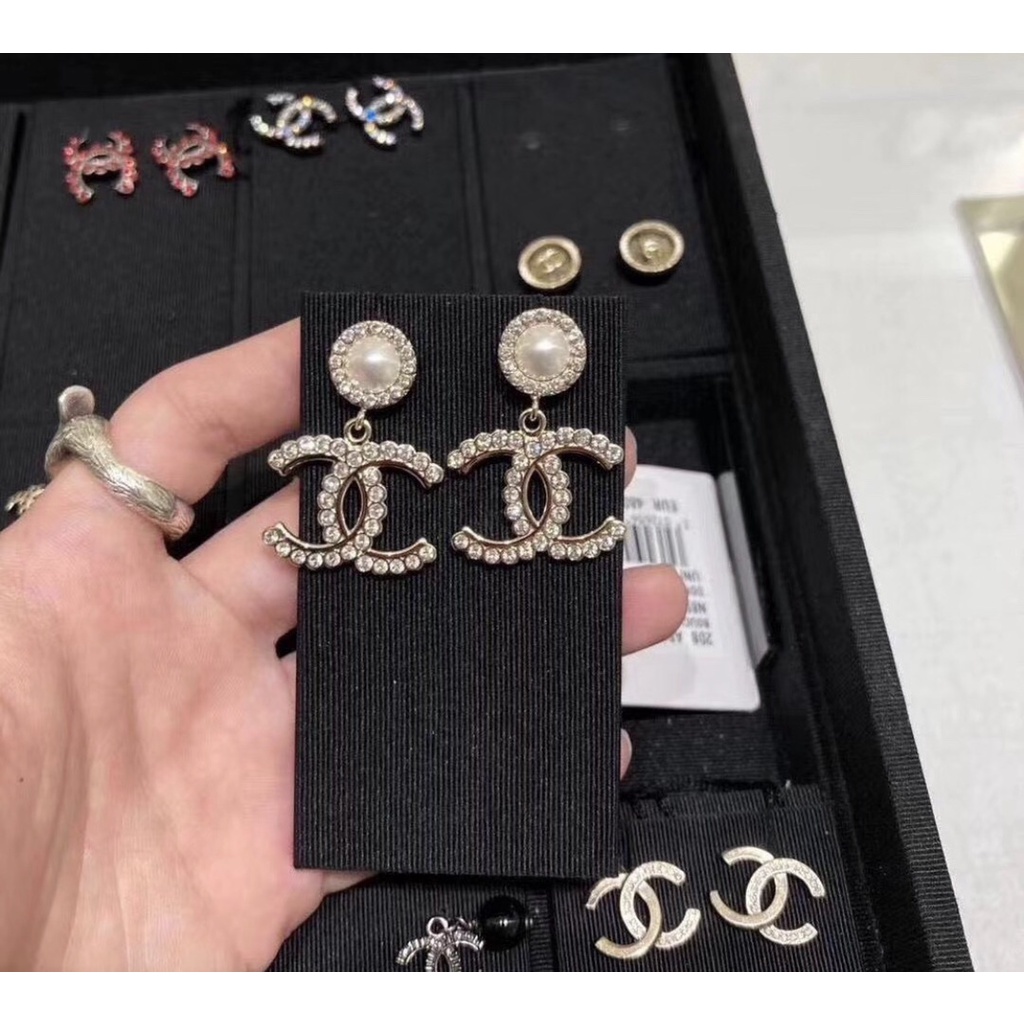 Khuyên Tai Chữ C Đôi Đính Đá Kim Cương Nước Phong Cách Retro Thời Trang Mới 2023 Dành Cho Bạn Nữ