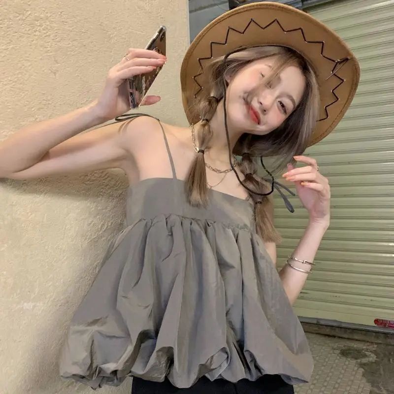 Áo hai dây COZOKC xếp ly ngọt ngào thời trang cho nữ