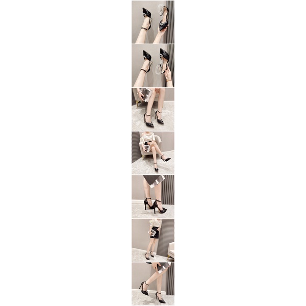 Giày Cao Gót 4.33 Inch Mũi Nhọn Đính Đá Hình Trái Tim Xinh Xắn Thời Trang Cho Nữ