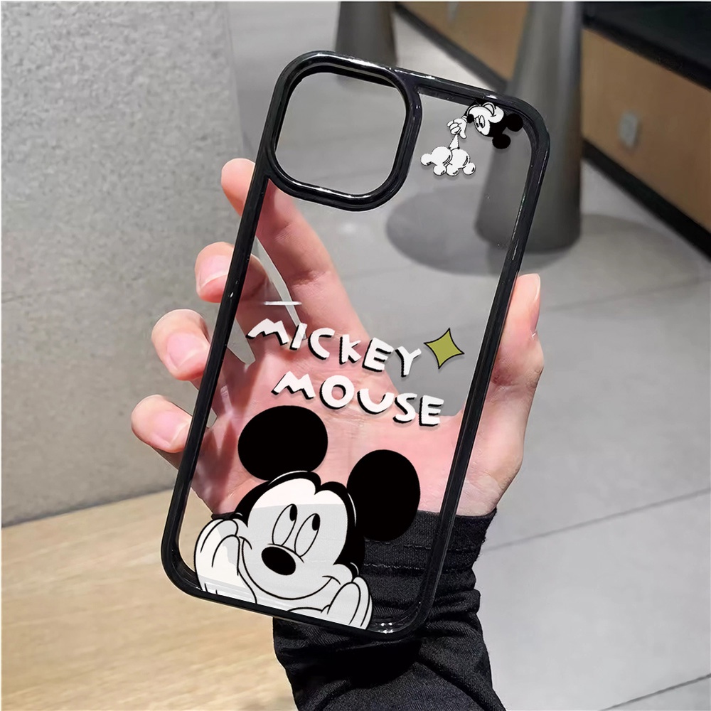 Ốp Điện Thoại Acrylic Cứng Trong Suốt In Hình Mickey Cho iphone 14promax 11 13 12 7Plus 8 X XS Max
