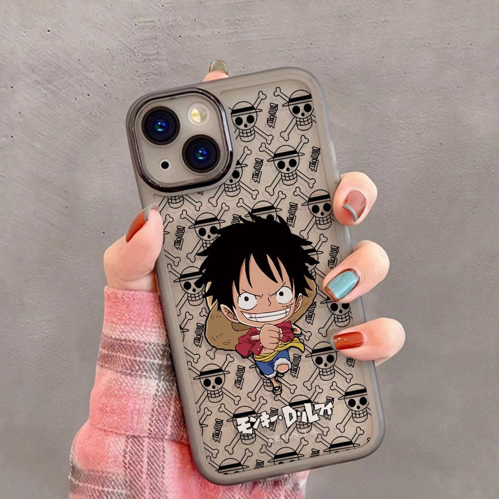 Ốp Điện Thoại Kim Loại In Hình Monkey D Luffy Thời Trang Cho iphone 14promax 11 13 12 7Plus X XS Max