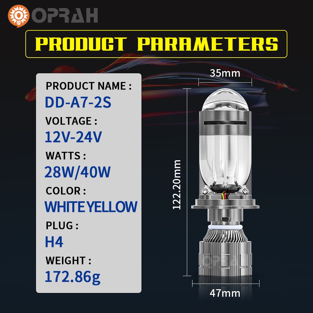 Bộ 2 Đèn Pha LED H4 12000LM 12-24V Hai Màu Chất Lượng Cao Cho Xe Hơi
