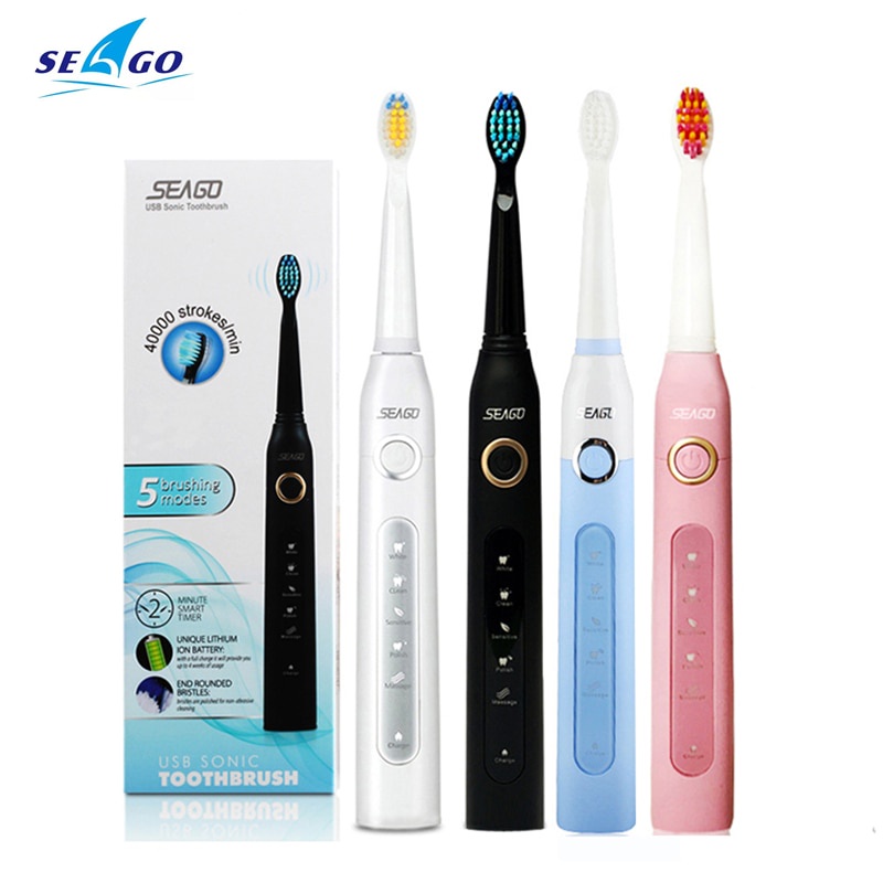 Bàn Chải Đánh Răng Điện Tử Sonic SG507 5 Chế Độ Hẹn Giờ Thông Minh Chống Thấm Nước Làm Trắng Răng Có Đầu Bàn Chả