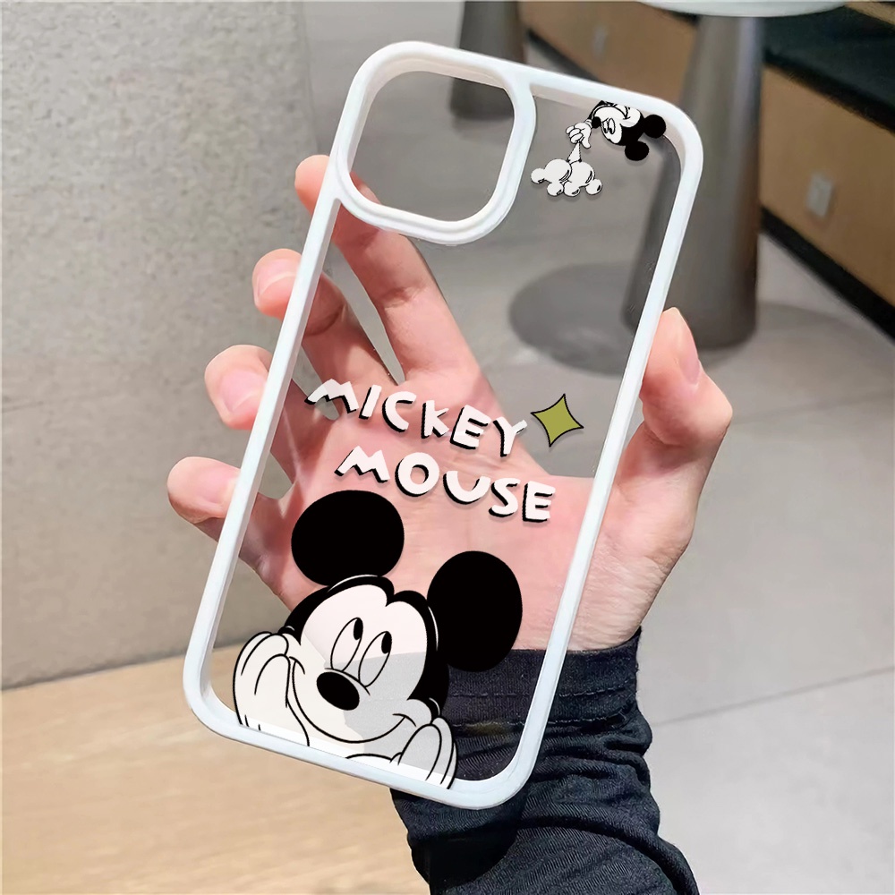 Ốp Điện Thoại Acrylic Cứng Trong Suốt In Hình Mickey Cho iphone 14promax 11 13 12 7Plus 8 X XS Max