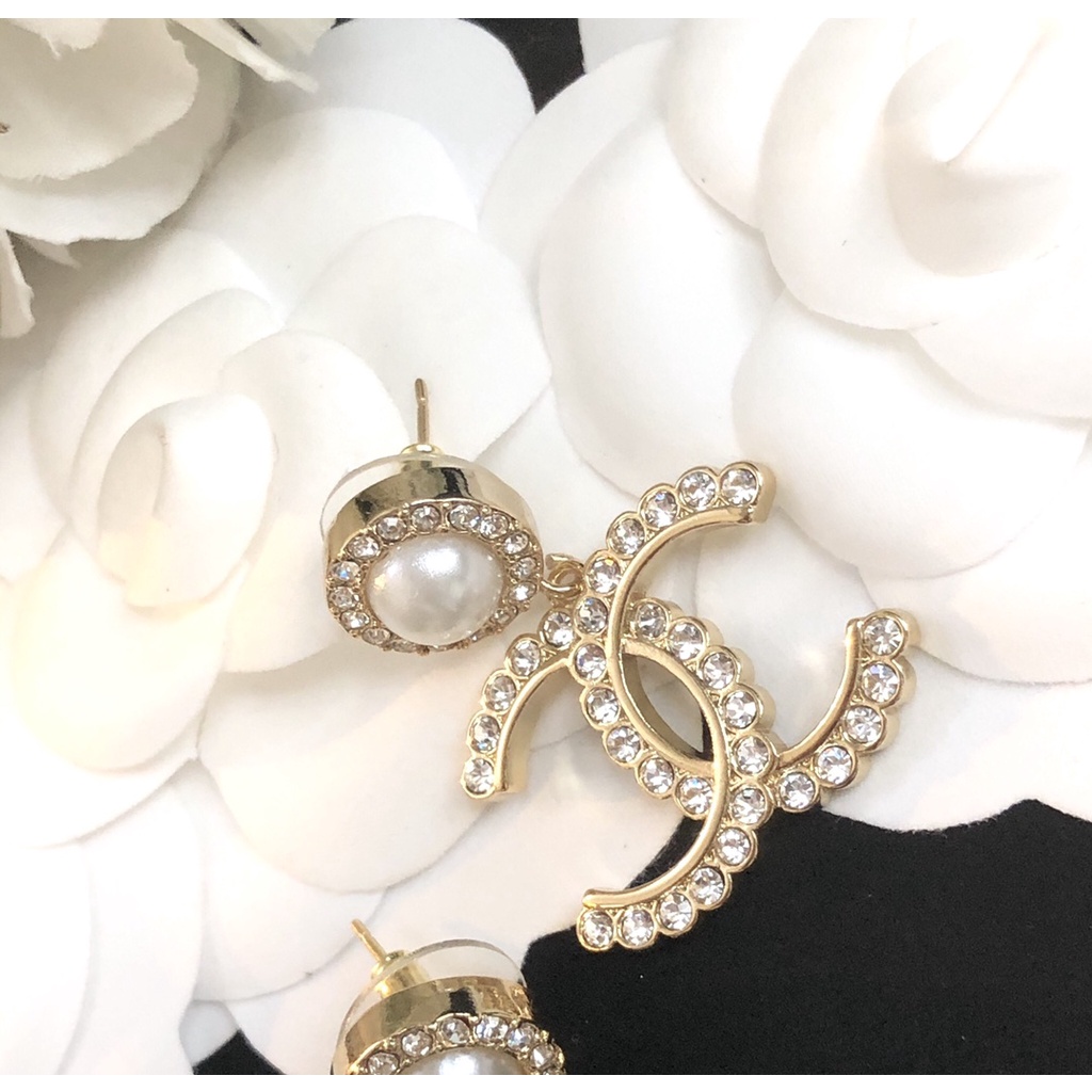 Khuyên Tai Chữ C Đôi Đính Đá Kim Cương Nước Phong Cách Retro Thời Trang Mới 2023 Dành Cho Bạn Nữ