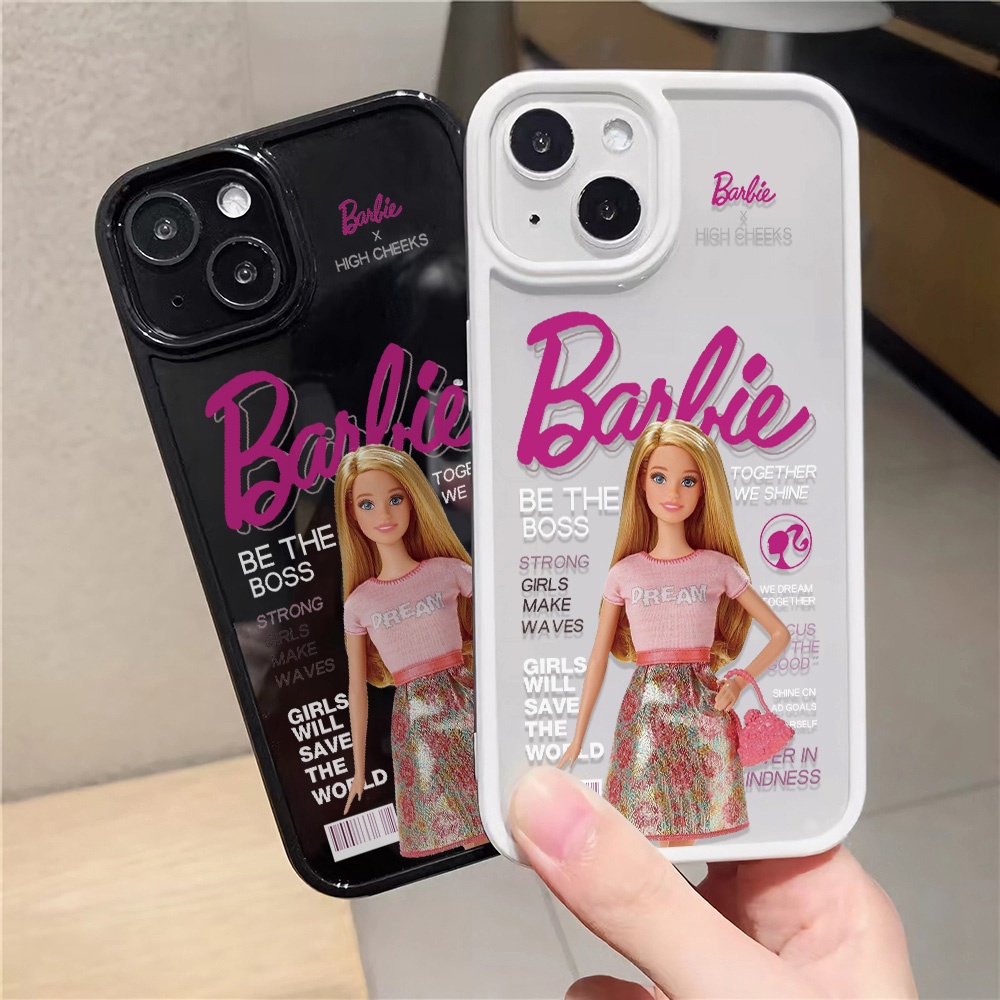 Ốp Điện Thoại Nhựa Acrylic Cứng Trong Suốt In Hình Búp Bê Barbie Đáng Yêu Cho iphone 14promax 11 13 12 7Plus 8 X XS Max