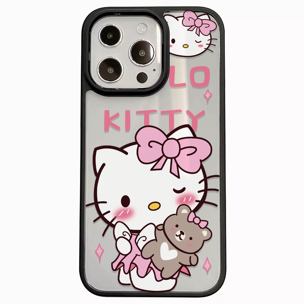 Ốp Điện Thoại Nhựa Acrylic Cứng Trong Suốt Hình Hello Kitty Gấu Cho iphone 14promax 11 13 12 7Plus 8 X XS Max