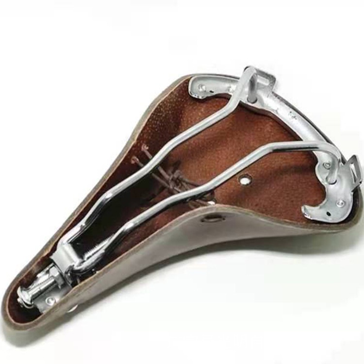 Yên Xe Đạp Lò Xo Kiểu Retro Bằng Da Bò Chất Lượng Cao