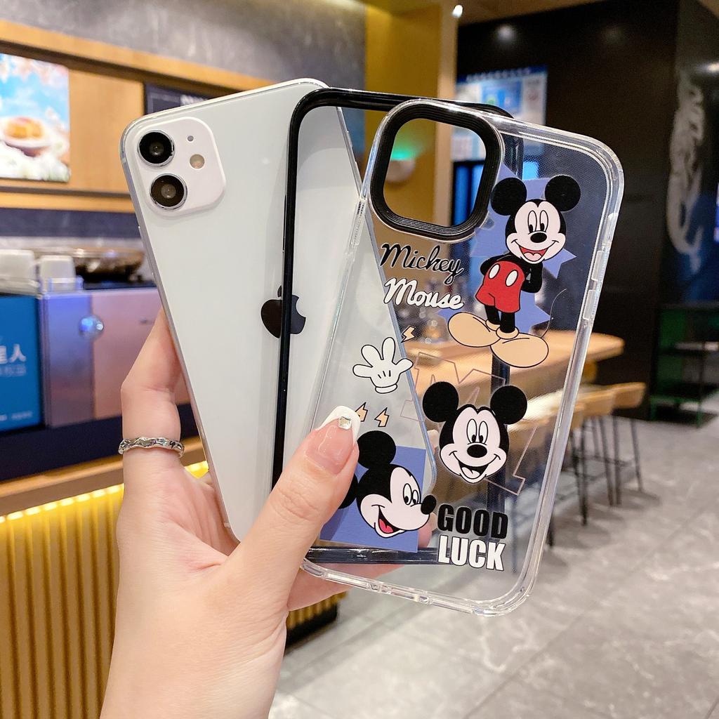 Ốp Điện Thoại Trong Suốt in Hình Mickey 3 Trong 1 Cho iPhone 14Promax 13 12 11 7Plus X Xs Max XR