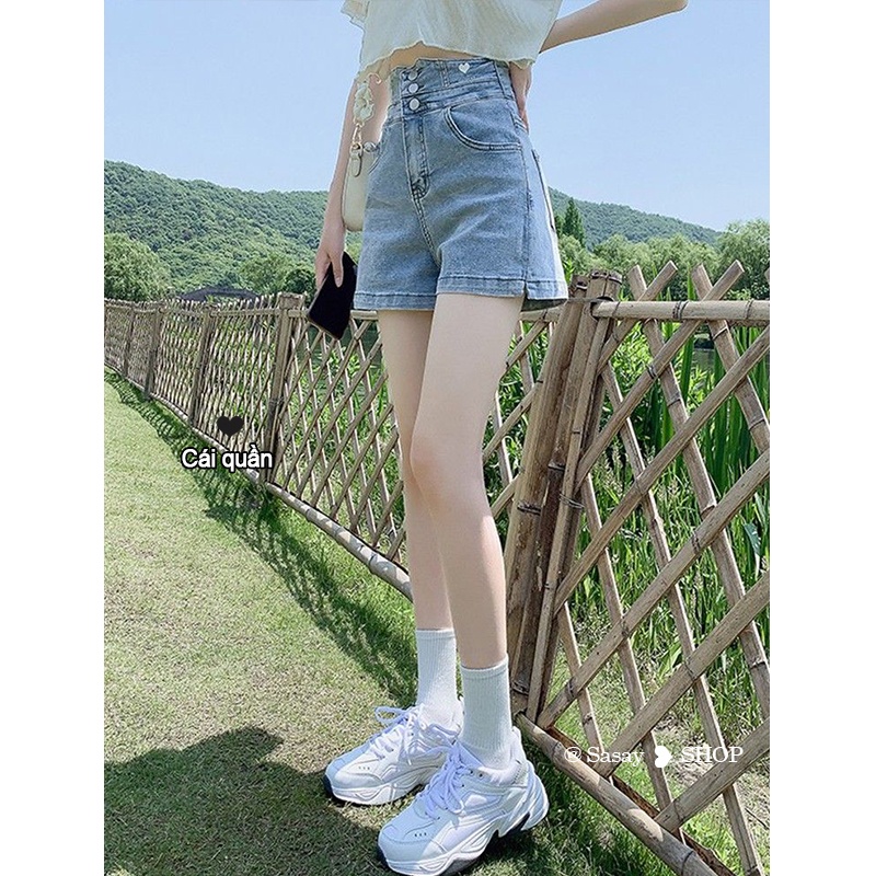 QADCOL  Quần Short denim Siêu Mỏng Lưng Cao Che Bụng Thời Trang Mùa Xuân Cho Nữ