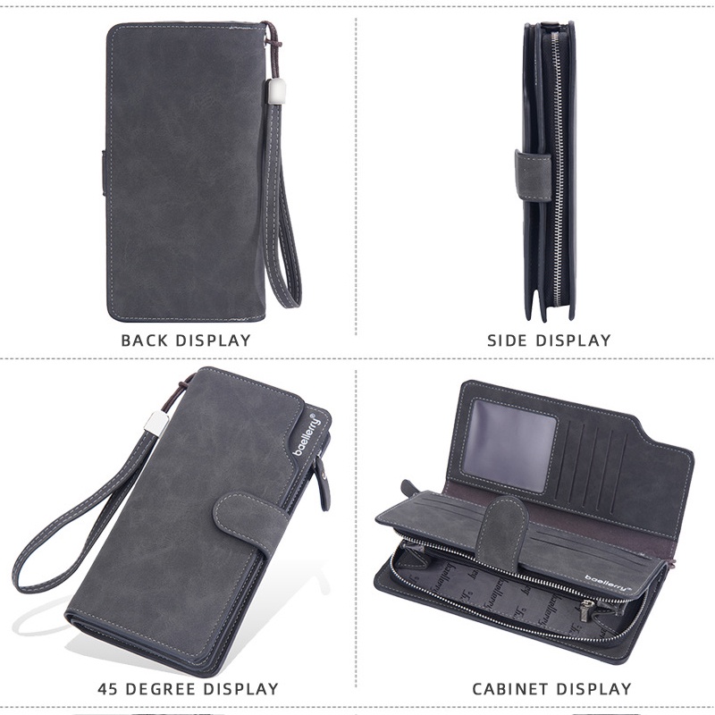 Baellerry Ví Nam Dáng Dài Sức Chứa Lớn Có Khóa Kéo Phong Cách retro