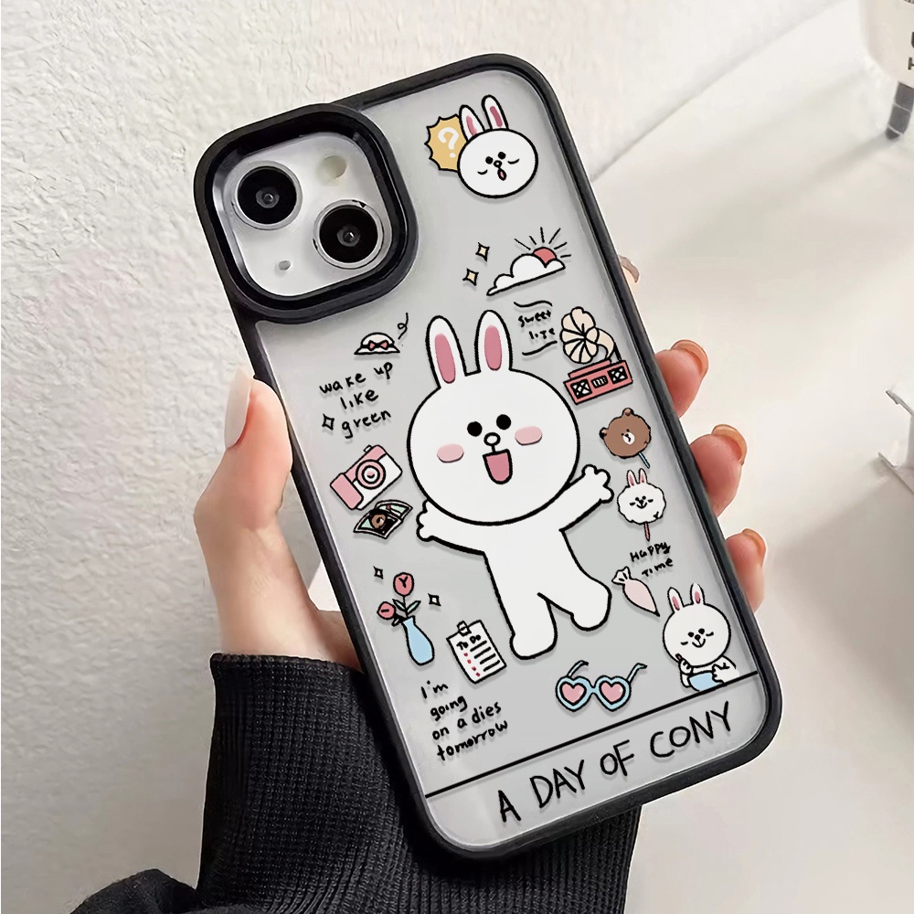 Ốp Điện Thoại Nhựa Acrylic Cứng Trong Suốt In Hình Gấu Trắng Đáng Yêu Cho iphone 14promax 11 13 12 7Plus 8 X XS Max